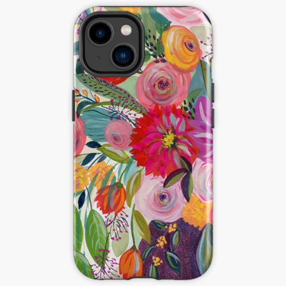 Protective iPhone Case Hope Blooms Inspirational Positive Encouragement Slogan Heavy Duty Shockproof Hard Shell IP13/14 Magnetic MagSafe Compatible