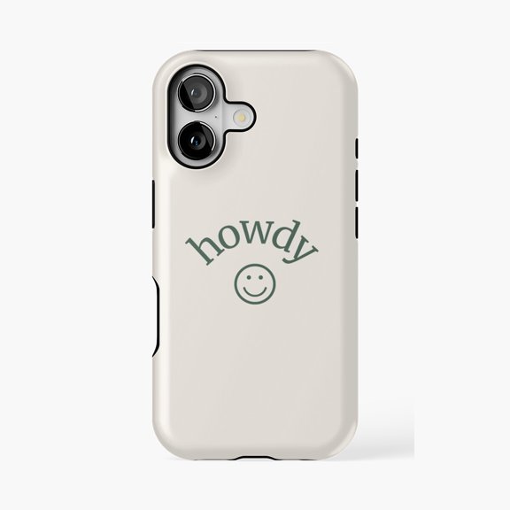 Protective iPhone Case Howdy Western Cowgirl Smiley Phone Case IP15 Magnetic MagSafe Compatible
