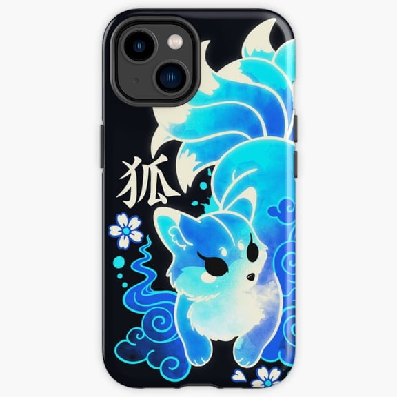 Protective iPhone Case Ice Kitsune Nine Tails Mythical Magic Phone Case IP16 Magnetic MagSafe Compatible