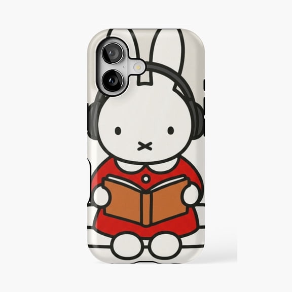 Protective iPhone Case Im Reading Miffy Inspired Design Phone Case IP13/14 Magnetic MagSafe Compatible