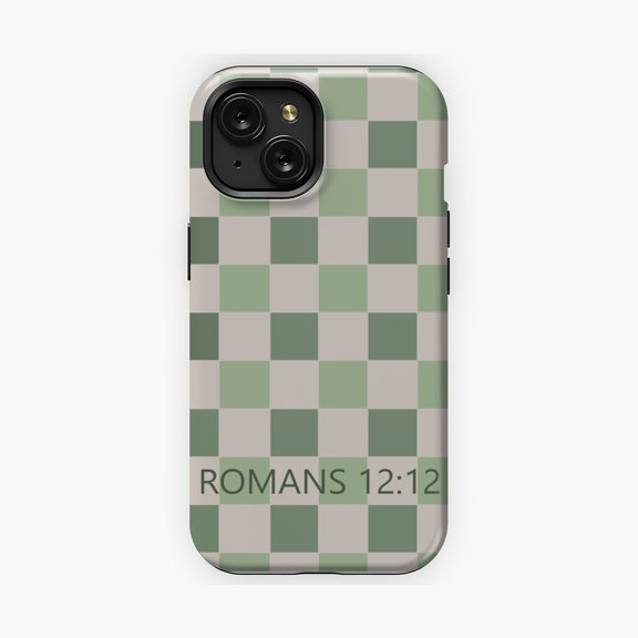 Protective iPhone Case Inspirational Quote Phone Case Romans Twelve Verse Design IP13/14 Magnetic MagSafe Compatible