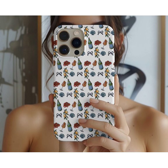 Protective iPhone Case Italian Summer Collage Phone Case Coquette Coastal Aesthetic Cover Pattern IP15 Magnetic MagSafe Compatible