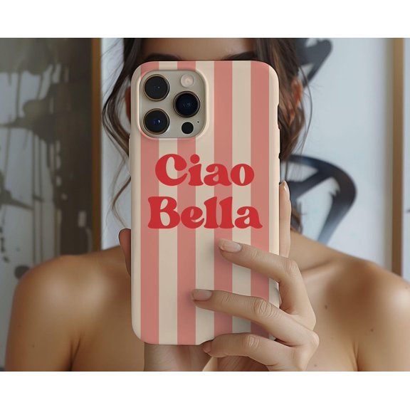 Protective iPhone Case Italian Summer Travel Phone Case Ciao Bella Mediterranean Cover Variant IP15 Magnetic MagSafe Compatible