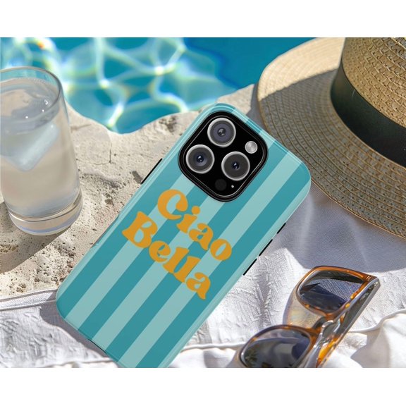 Protective iPhone Case Italian Summer Vibes Phone Case Ciao Bella Coastal Aesthetic Variant IP15 Magnetic MagSafe Compatible