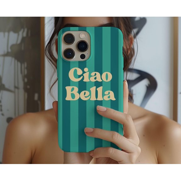 Protective iPhone Case Italian Summer Vibes Phone Case Ciao Bella Travel Aesthetic Layout IP13/14 Magnetic MagSafe Compatible
