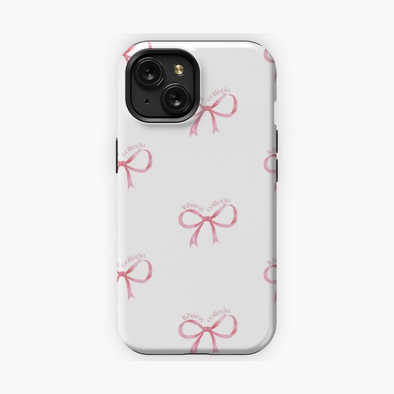 Protective iPhone Case Ithaca College Bow Phone Case School Spirit Ribbon Design IP15 Magnetic MagSafe Compatible