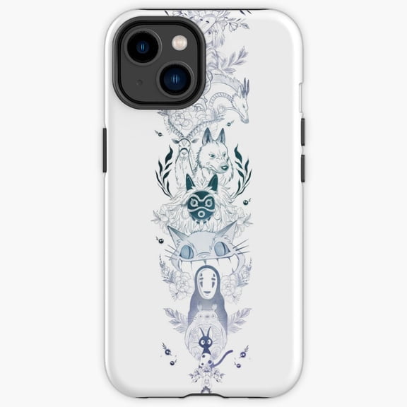 Protective iPhone Case Japanese Totem Traditional Mythical Beasts Dragon Mask Art Heavy Duty Shockproof Hard Shell IP16 Magnetic MagSafe Compatible