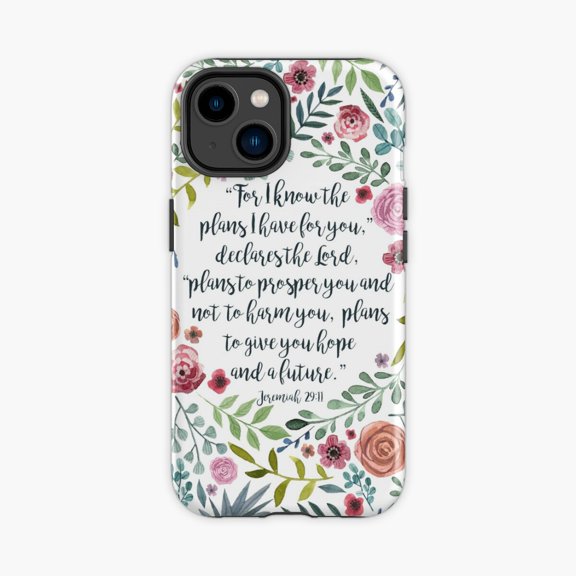 Protective iPhone Case Jeremiah 29:11 Bible Verse Hope Future Design Phone Case IP13/14 Magnetic MagSafe Compatible