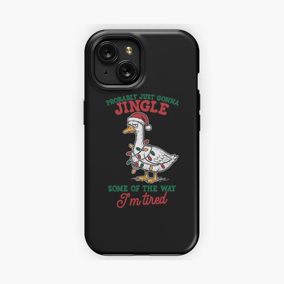 Protective iPhone Case Jingle Some Of The Way Festive Quote Phone Case Sleigh Bell Slogan Shield IP16 Magnetic MagSafe Compatible