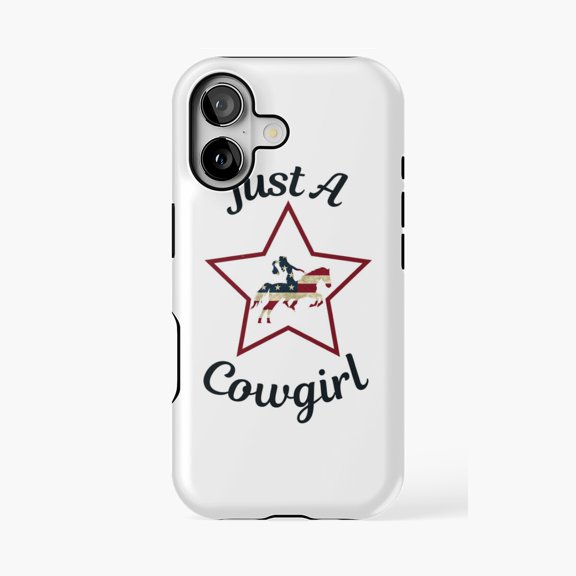 Protective iPhone Case Just A Cowgirl Western Phone Case IP13/14 Magnetic MagSafe Compatible