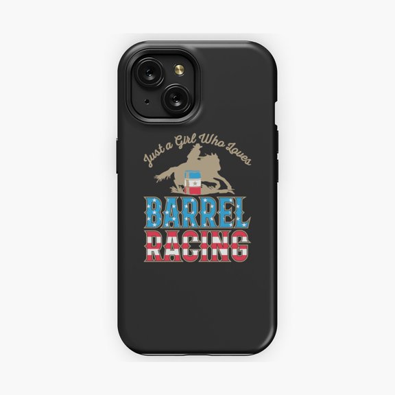 Protective iPhone Case Just A Girl Who Loves Barrel Racing Western Phone Case Rodeo Graphic Guard IP13/14 Magnetic MagSafe Compatible
