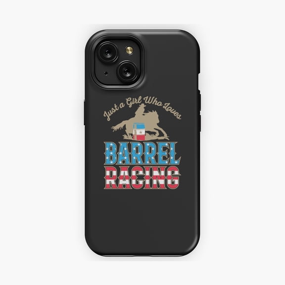 Protective iPhone Case Just A Girl Who Loves Barrel Racing Western Phone Case Rodeo Graphic Guard IP16 Magnetic MagSafe Compatible