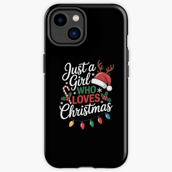Protective iPhone Case Just A Girl Who Loves Winter Heavy Duty Shockproof Hard Shell IP13/14 Magnetic MagSafe Compatible