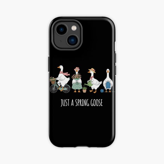 Protective iPhone Case Just A Goose Animal Phone Case IP13/14 Magnetic MagSafe Compatible