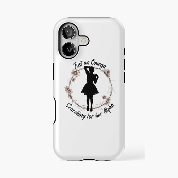 Protective iPhone Case Just An Omega Searching For Her Alpha Literary Design Phone Case IP13/14 Magnetic MagSafe Compatible