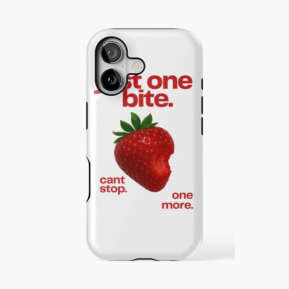 Protective iPhone Case Just One Bite Strawberry Phone Case IP13/14 Magnetic MagSafe Compatible