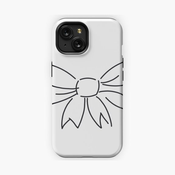 Protective iPhone Case Just a Lil' Bow Phone Case Sweet Minimal Ribbon Design IP13/14 Magnetic MagSafe Compatible