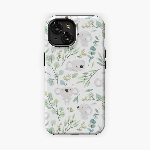 Protective iPhone Case Koala Phone Case Eucalyptus Pattern Design IP13/14 Magnetic MagSafe Compatible