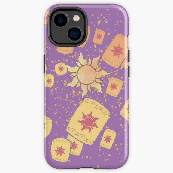 Protective iPhone Case Lantern Light Tangled Floating Festive Light Boat Scene Heavy Duty Shockproof Hard Shell IP13/14 Magnetic MagSafe Compatible