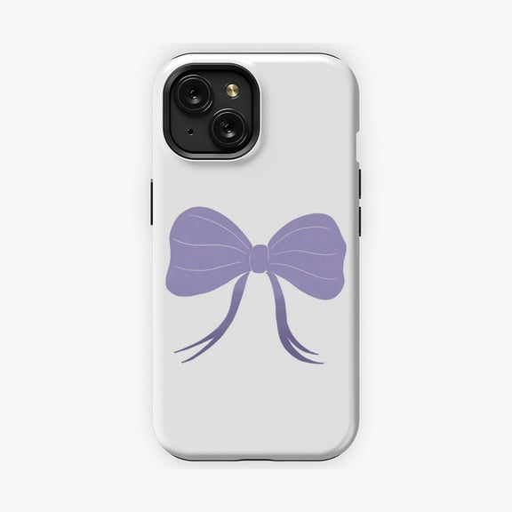 Protective iPhone Case Lavender Ribbon Bow Phone Case Soft Elegant Color Design IP13/14 Magnetic MagSafe Compatible