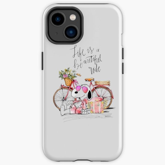 Protective iPhone Case Life Is A Beautiful Ride Inspirational Cycling Bicycle Quote Shield IP15 Magnetic MagSafe Compatible