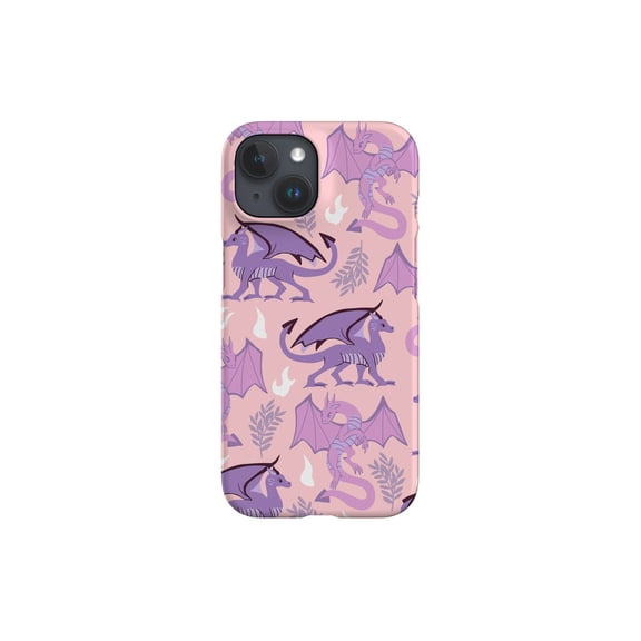 Protective iPhone Case Lilac Dragon Whimsical Fantasy Art Mythical Lavender Beast Cover IP16 Magnetic MagSafe Compatible
