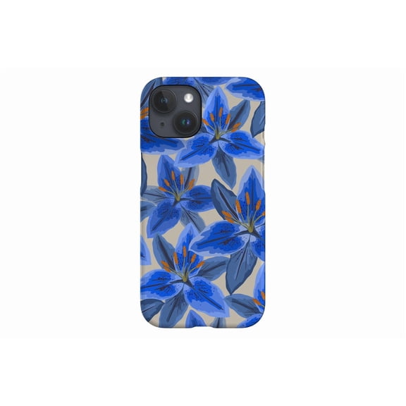 Protective iPhone Case Lily Floral Colorful Abstract Flowers Off White Botanical Shield IP13/14 Magnetic MagSafe Compatible