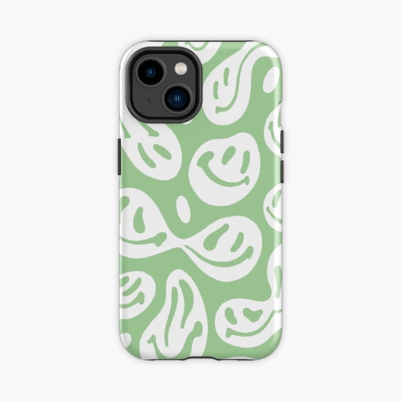 Protective iPhone Case Liquid Smiley Face Sage Phone Case IP16 Magnetic MagSafe Compatible