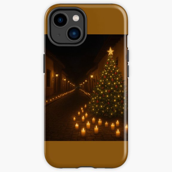 Protective iPhone Case Little Lanterns Colonial Street And Winter Tree Slim Shockproof Shell IP16 Magnetic MagSafe Compatible