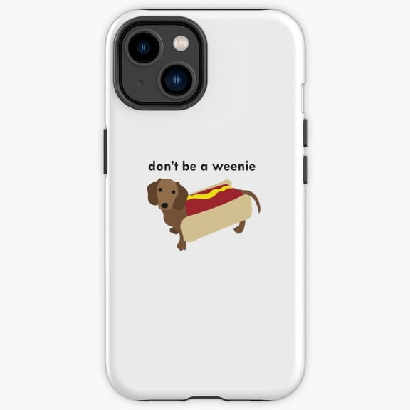 Protective iPhone Case Little Wiener Dog Cute Small Dachshund Silhouette Pattern Shield IP13/14 Magnetic MagSafe Compatible