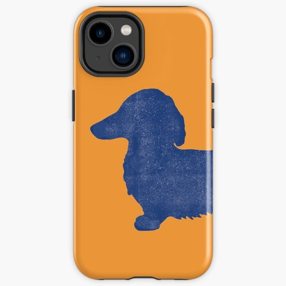 Protective iPhone Case Longhair Doxie Dachshund Dog Miniature Portrait Heavy Duty Shockproof Hard Shell IP13/14 Magnetic MagSafe Compatible