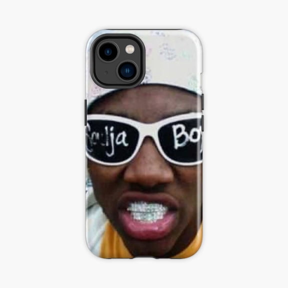 Protective iPhone Case Low Resolution Rapper Inspired Portrait Phone Case IP13/14 Magnetic MagSafe Compatible