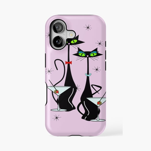 Protective iPhone Case MCM Atomic Cats Pink Design Phone Case IP16 Magnetic MagSafe Compatible
