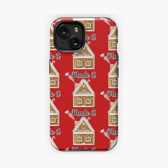Protective iPhone Case Made It Gingerbread House Festive Phone Case Sweet Pastry Construction Celebration Shield IP13/14 Magnetic MagSafe Compatible