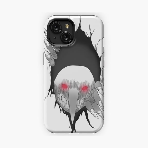 Protective iPhone Case Masked Hollow Monster Phone Case Emerging Character Artwork IP13 Pro Magnetic MagSafe Compatible