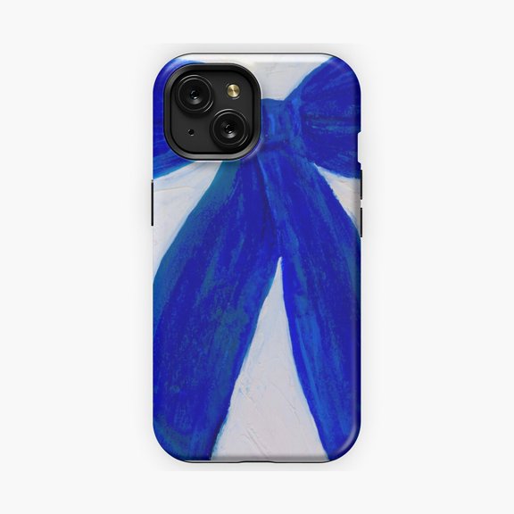 Protective iPhone Case Master Portrait Blue Bow Elegant Style Fine Art Phone Case IP16 Magnetic MagSafe Compatible