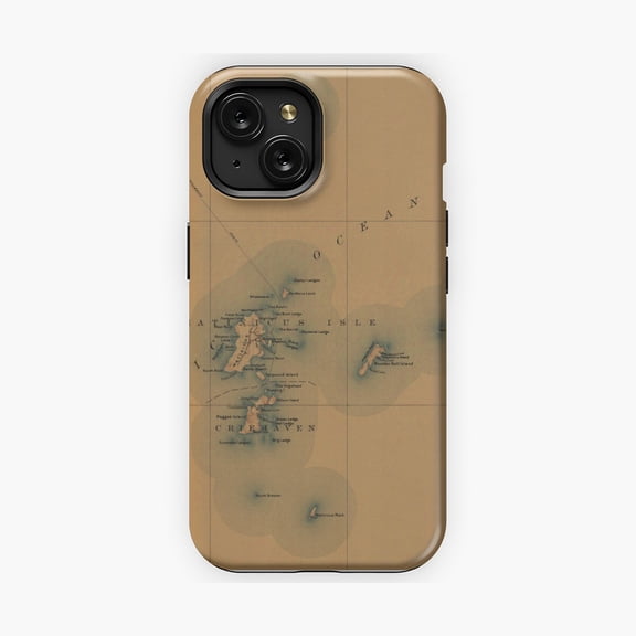 Protective iPhone Case Matinicus Maine Vintage Map Phone Case IP15 Pro Magnetic MagSafe Compatible
