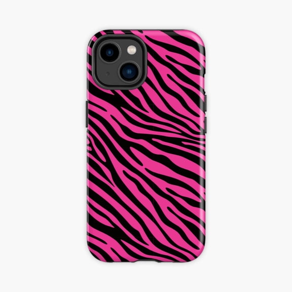 Protective iPhone Case McBling Zebra Black Coral Pattern Phone Case IP13/14 Magnetic MagSafe Compatible