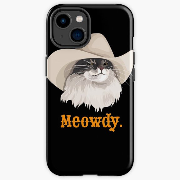 Protective iPhone Case Meowdy Cat Wearing A Cowboy Hat Western Country Slogan Cover IP16 Magnetic MagSafe Compatible