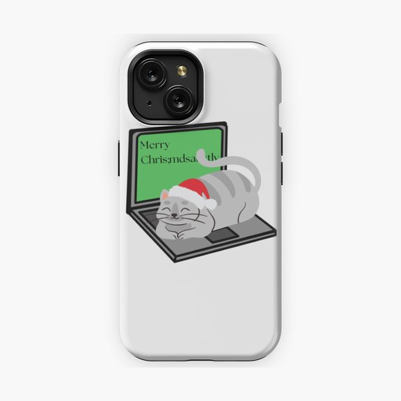 Protective iPhone Case Merry Festive Season Quote Protective Phone Case Universal Season Greeting Script Cover IP13/14 Magnetic MagSafe Compatible