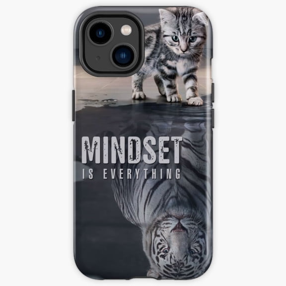 Protective iPhone Case Mindset Is Everything Positive Affirmation Success Slogan Matte Cover IP13/14 Magnetic MagSafe Compatible