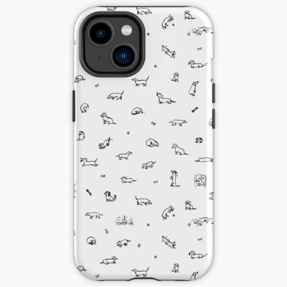 Protective iPhone Case Mini Weenies Cute Small Dachshund Silhouette Pattern Shield IP16 Magnetic MagSafe Compatible