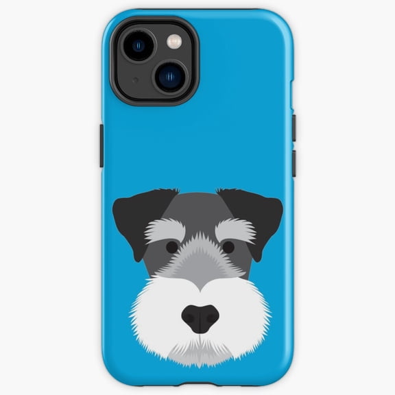 Protective iPhone Case Miniature Schnauzer Fluffy Wirehaired Pet Portrait Heavy Duty Shockproof Hard Shell IP13/14 Magnetic MagSafe Compatible