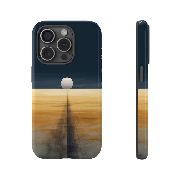 Protective iPhone Case Minimalist Desert Sunset Phone Case Modern Art Unique Design Saguaro Silhouette Cover IP13/14 Magnetic MagSafe Compatible