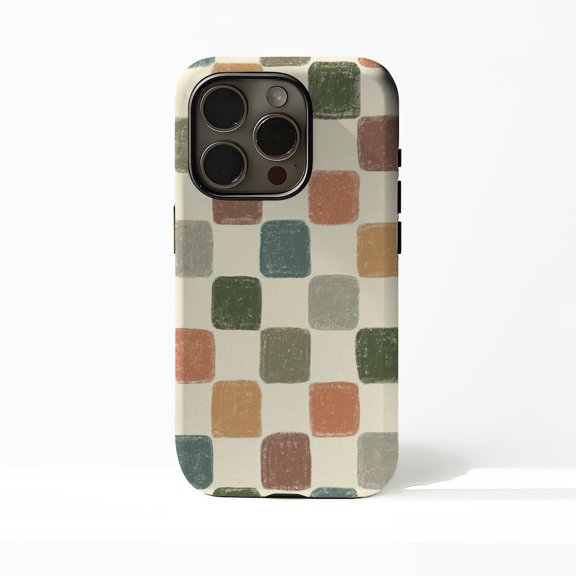 Protective iPhone Case Modern Art Case Colorful Squares Durable Protection Cover IP16 Magnetic MagSafe Compatible