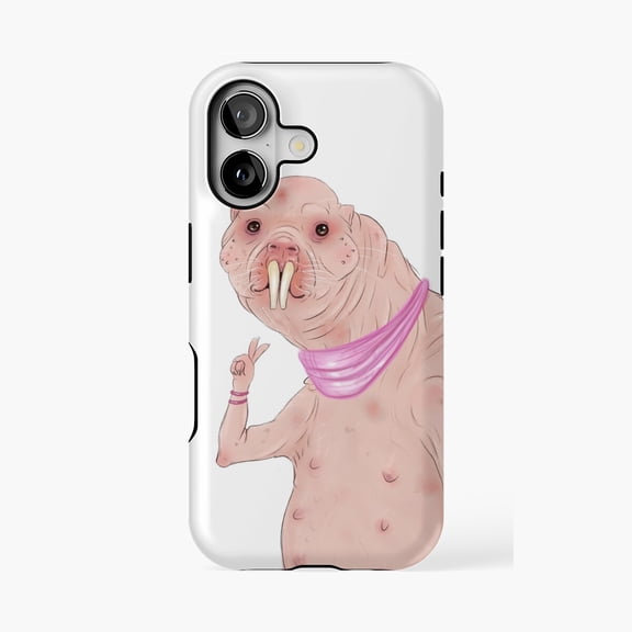Protective iPhone Case Mole Rat Animal Design Phone Case IP13/14 Magnetic MagSafe Compatible