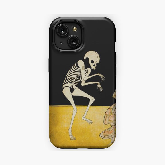 Protective iPhone Case Monk Ghost Phone Case Japanese Woodcut Style Art IP15 Magnetic MagSafe Compatible