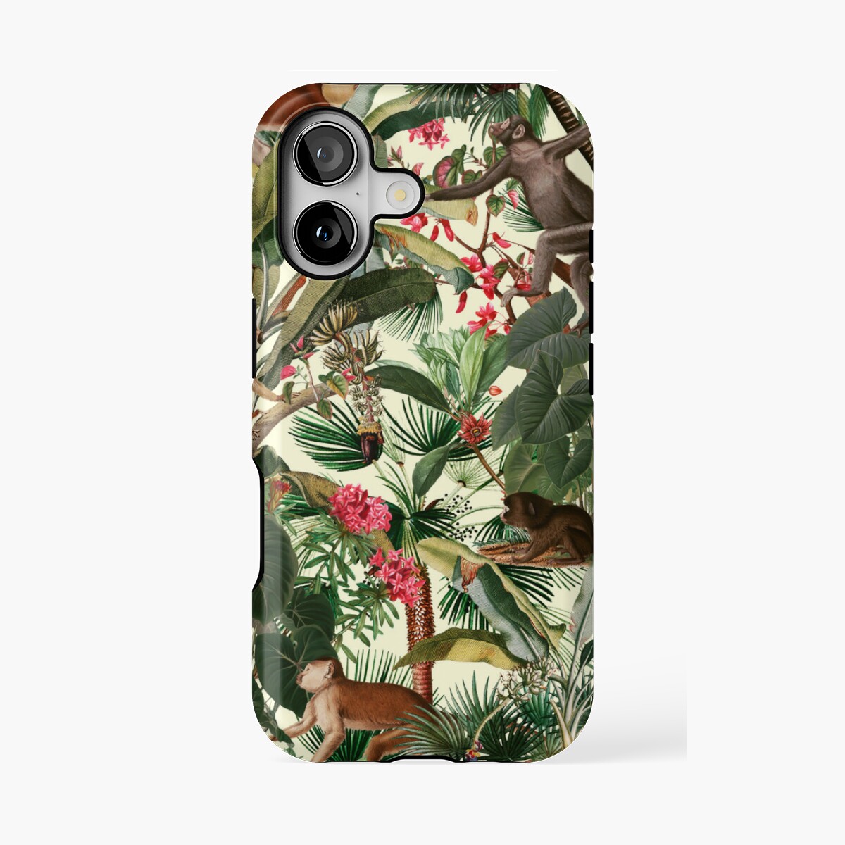 Protective IPhone Case Monkey Forest Tropical Nature Illustration Phone Protective IPhone Case Monkey Forest Tropical Nature Illustration Phone