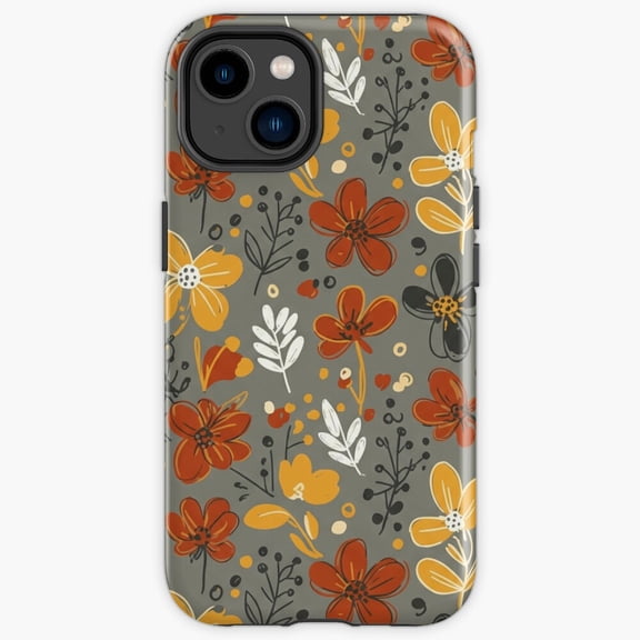 Protective iPhone Case Moody Autumn Meadow Floral Dark Botanical Dusk Blossom Cover IP13/14 Magnetic MagSafe Compatible