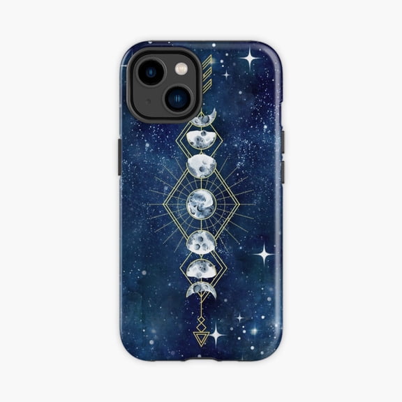 Protective iPhone Case Moon Cycle Arrow Celestial Design Phone Case IP13/14 Magnetic MagSafe Compatible